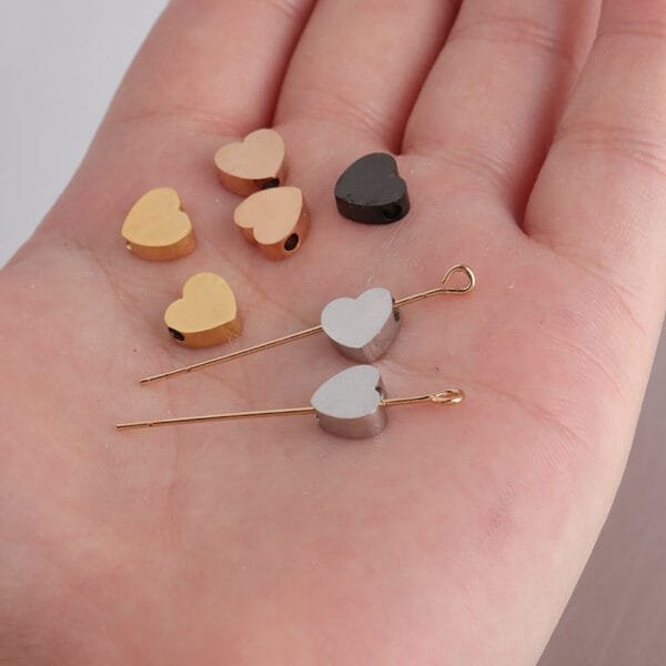 New Fashion Design Stainless Steel Custom Logo Bracelet Necklace DIY Jewelry Heart Pendants Charms - Image 5