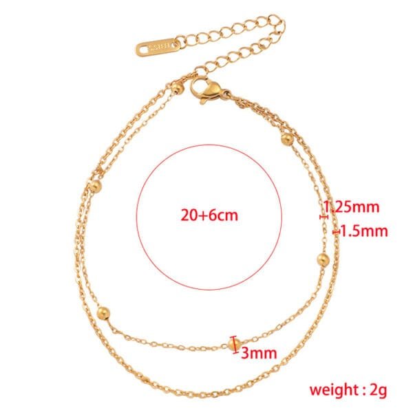 2022 Hot Sale Stainless Steel 18K Gold Plated DIY Beaded Chain Bracelet With High Popularity - Image 2
