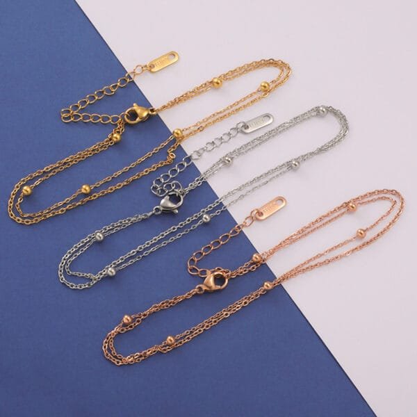 2022 Hot Sale Stainless Steel 18K Gold Plated DIY Beaded Chain Bracelet With High Popularity - Image 3