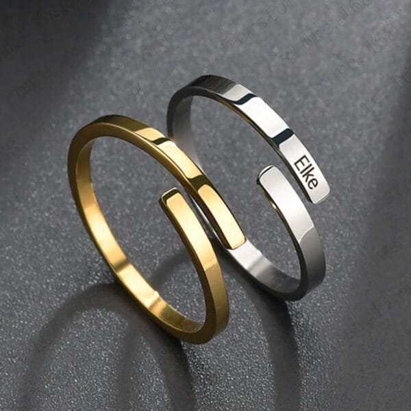 DIY Customs Logo Name Stainless Steel Custom Name Rings For Women - Image 5