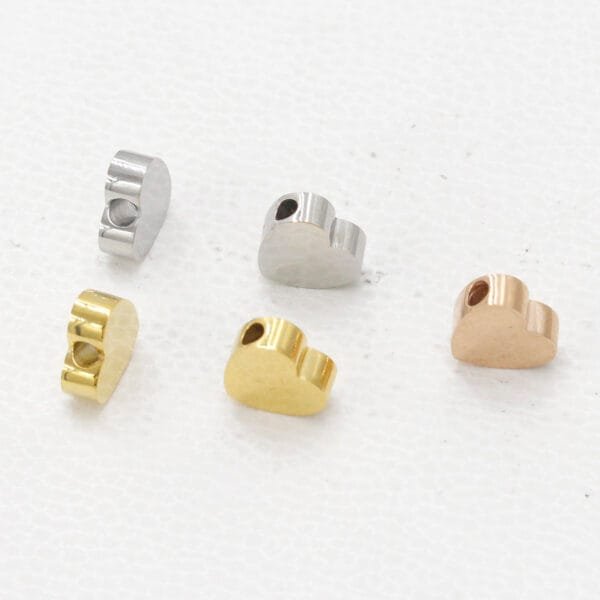 Mirror Polished Gold Filled Jewelry Stainless Steel Love Heart Charms for DIY Making - Image 3