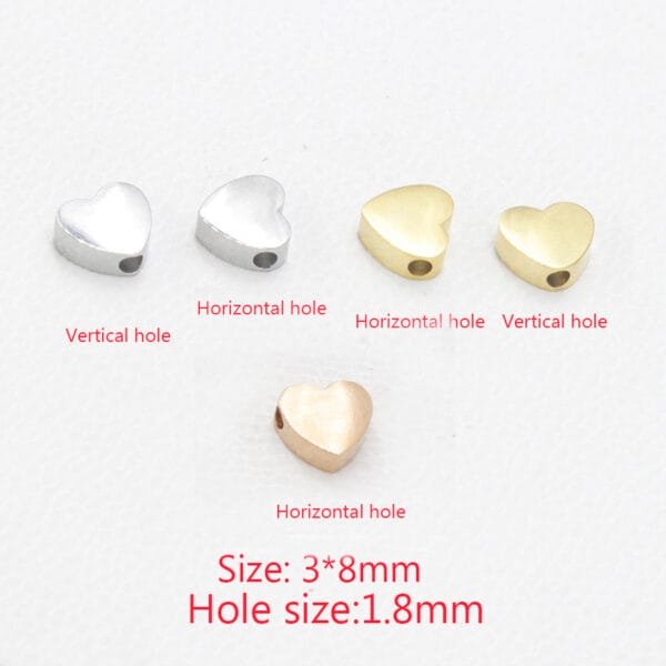 Mirror Polished Gold Filled Jewelry Stainless Steel Love Heart Charms for DIY Making - Image 4