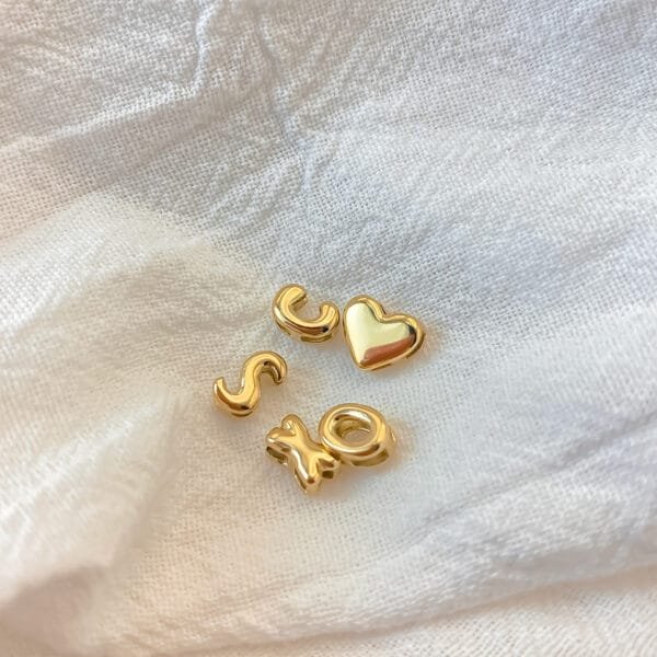 Cute DIY Stainless Steel Initial Pendants 14K Gold Plated Jewelry Findings 26 Letters Necklace Pendant - Imagen 6