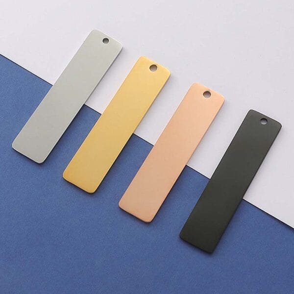 Mirror Polished Stainless Steel Custom Logo Blank Metal Fashion Rectangle Pendant Charms for DIY Jewelry