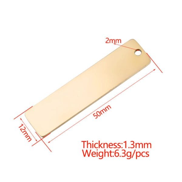 Mirror Polished Stainless Steel Custom Logo Blank Metal Fashion Rectangle Pendant Charms for DIY Jewelry - Image 2