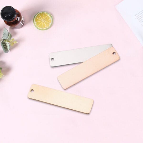 Mirror Polished Stainless Steel Custom Logo Blank Metal Fashion Rectangle Pendant Charms for DIY Jewelry - Image 6