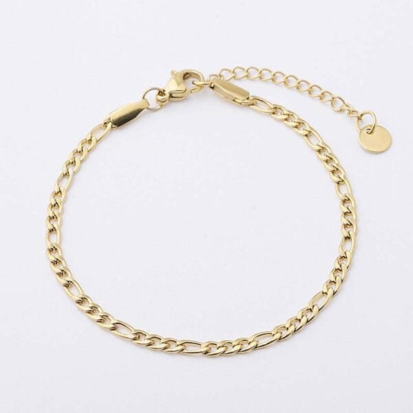 Custom Stainless Steel Figaro Chain Women Men Jewelry Metal Bracelets with Tag