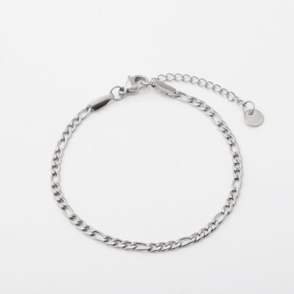 Custom Stainless Steel Figaro Chain Women Men Jewelry Metal Bracelets with Tag - Image 4