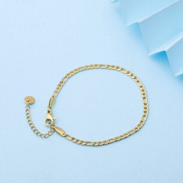 Custom Stainless Steel Figaro Chain Women Men Jewelry Metal Bracelets with Tag - Image 6