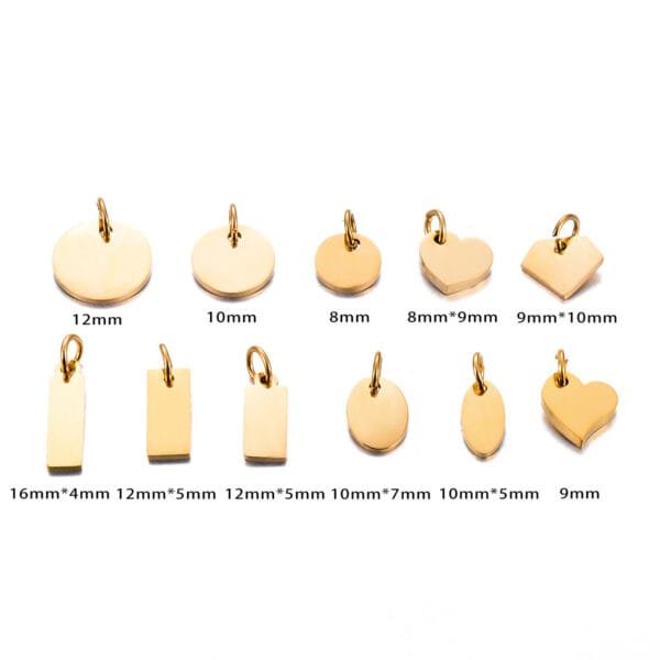 New Custom logo Mirror Polished Stainless Steel Small Tag Pendant for DIY Jewelry - Imagen 3