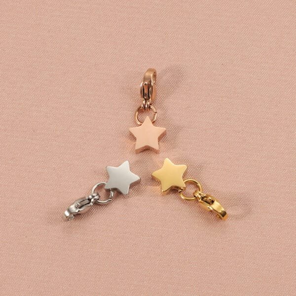 DIY Jewelry Pendant Non Tarnish 18K PVD Cute Small Stainless Steel Star Pendant - صورة 2