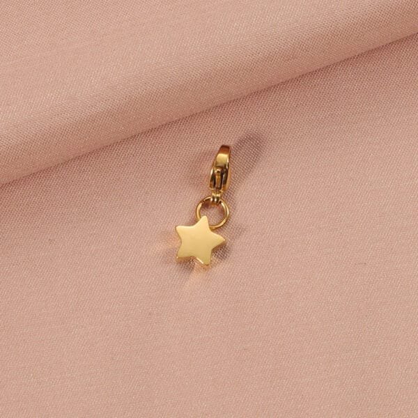 DIY Jewelry Pendant Non Tarnish 18K PVD Cute Small Stainless Steel Star Pendant - صورة 3