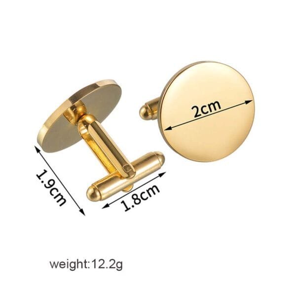 Custom Name Logo New Stainless Steel 18K Gold Plated Customize Blank Engraved Men's Shirt Cuffs Links With Mirror Polished - Bild 5