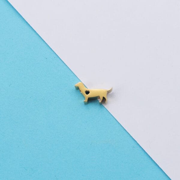 Cute Design Mirror Polished Non Tarnish Stainless Steel Dog Pendant for Necklace Bracelet - صورة 2