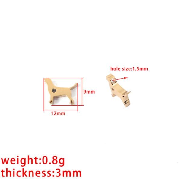 Cute Design Mirror Polished Non Tarnish Stainless Steel Dog Pendant for Necklace Bracelet - صورة 4