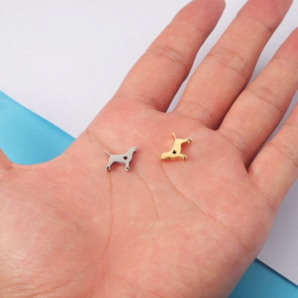 Cute Design Mirror Polished Non Tarnish Stainless Steel Dog Pendant for Necklace Bracelet - صورة 6