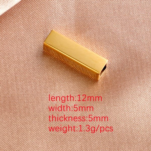 New Mirror Polished 18K Gold Plated DIY Jewelry Tube Pendant Necklace Bracelet - صورة 2
