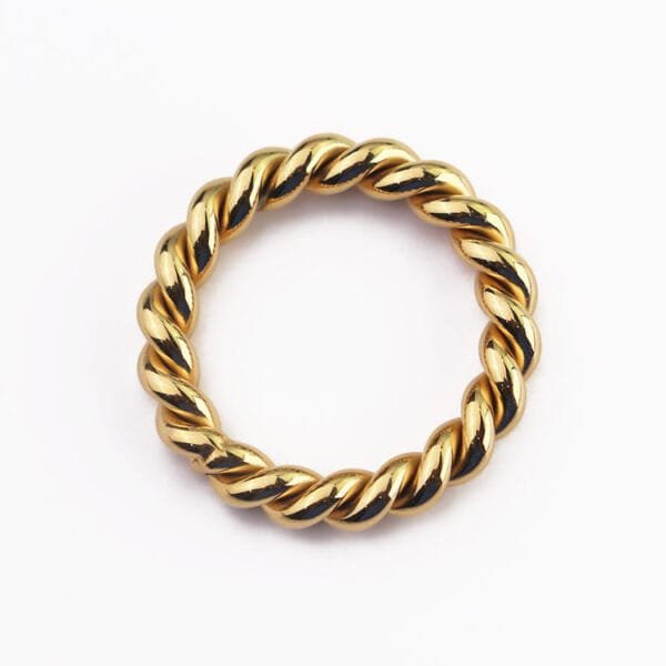2022 Hot Sales 18K Gold Plated Stainless Steel Twisted Finger Rings for Men - Image 5