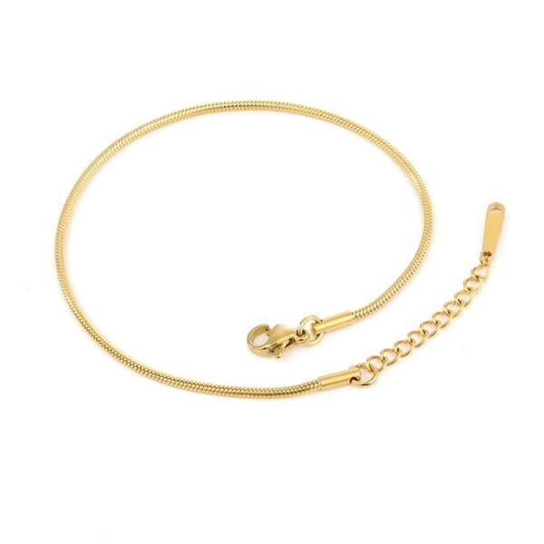 Popular Custom Anklets Stainless Steel Snake Chain 14K Gold Plated Women's Fashion Jewelry