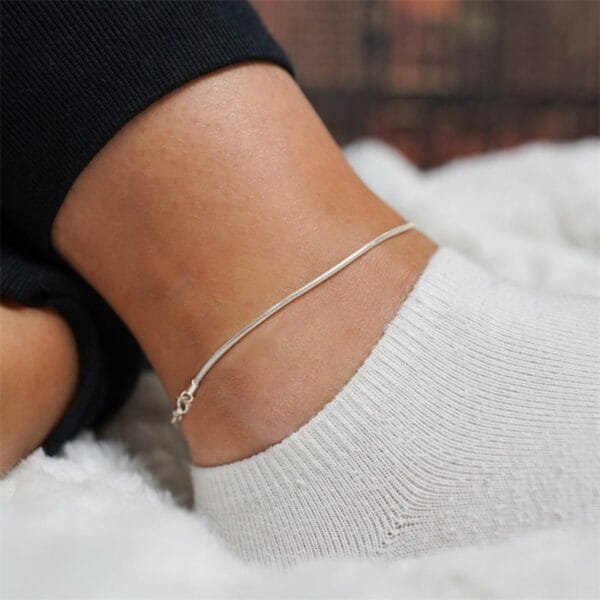 Popular Custom Anklets Stainless Steel Snake Chain 14K Gold Plated Women's Fashion Jewelry - Image 4