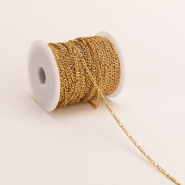 New Stainless Steel NK 3:1 Flat DIY Jewelry Figaro Chain for Bracelet Necklace With 18K PVD Plated - Image 4