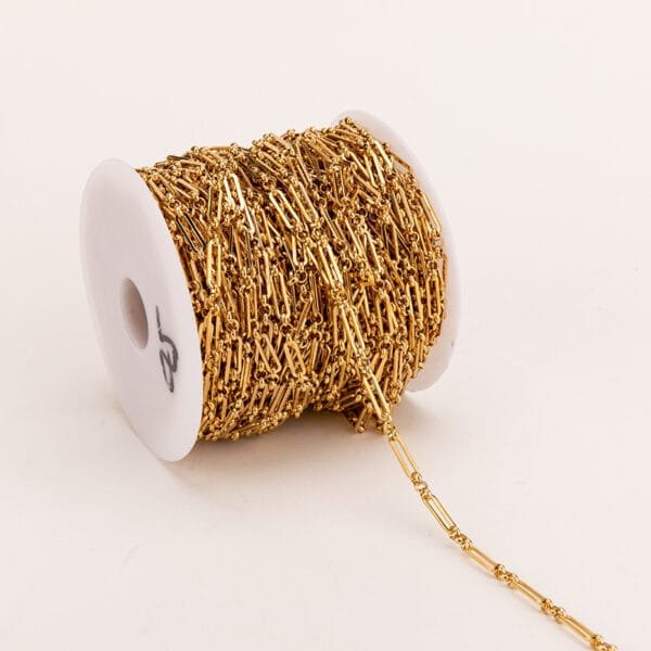 4x14mm Gold Plated Stainless Steel Round Flat Cable Long Buckle Chain DIY Necklace Chain - Image 6