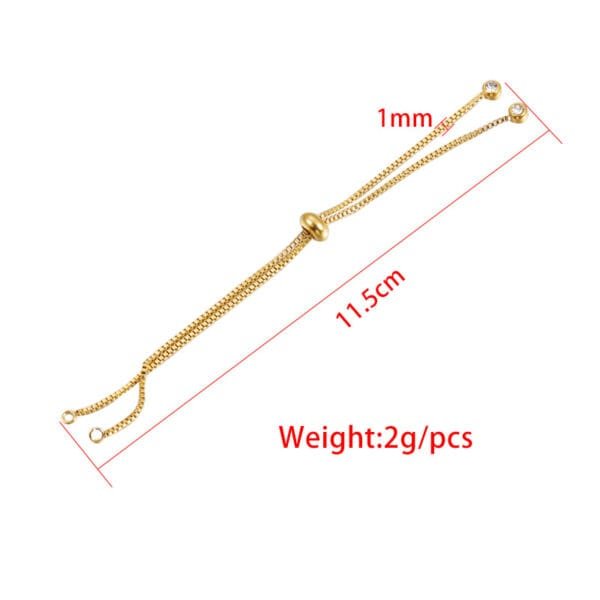 Stainless Steel Extender Box Chain Bracelet DIY Jewelry Findings Bracelet Bolo Chain - Image 2