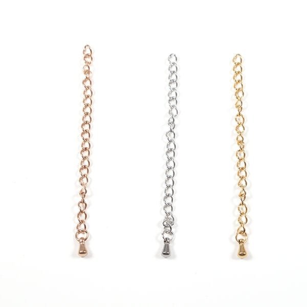 18K Gold Plated 6cm Stainless Steel Extender Chains Jewelry Findings Bracelet Necklace Extender - Image 6
