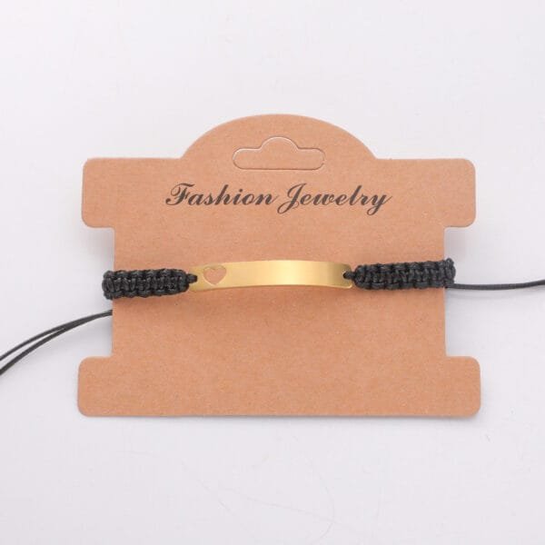 Factory Sales Stainless Steel Heart Bend Charm String Friendship Weave Bracelets for Girls