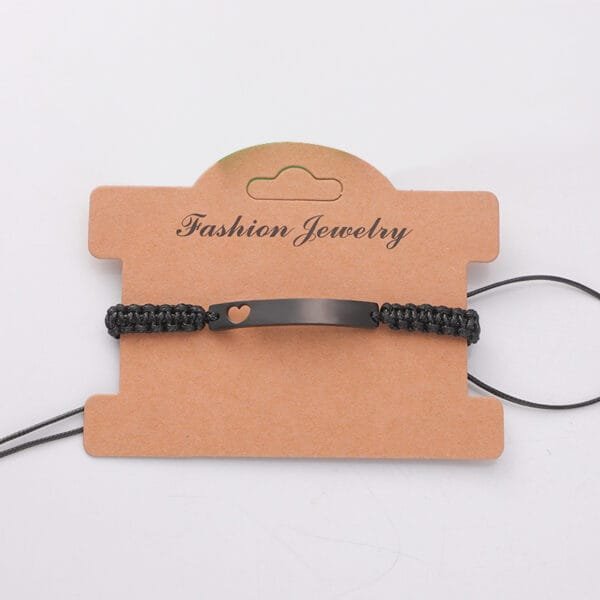 Factory Sales Stainless Steel Heart Bend Charm String Friendship Weave Bracelets for Girls - صورة 3