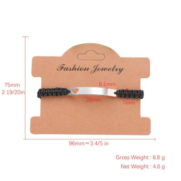 Factory Sales Stainless Steel Heart Bend Charm String Friendship Weave Bracelets for Girls - صورة 4