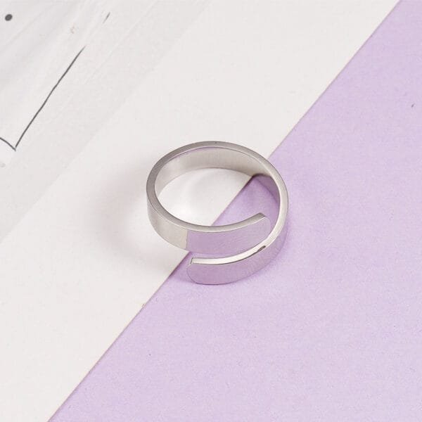 OEM Stainless Steel Men's Jewelry Engrave Logo Cock Gold Plated Open Ring - Image 5