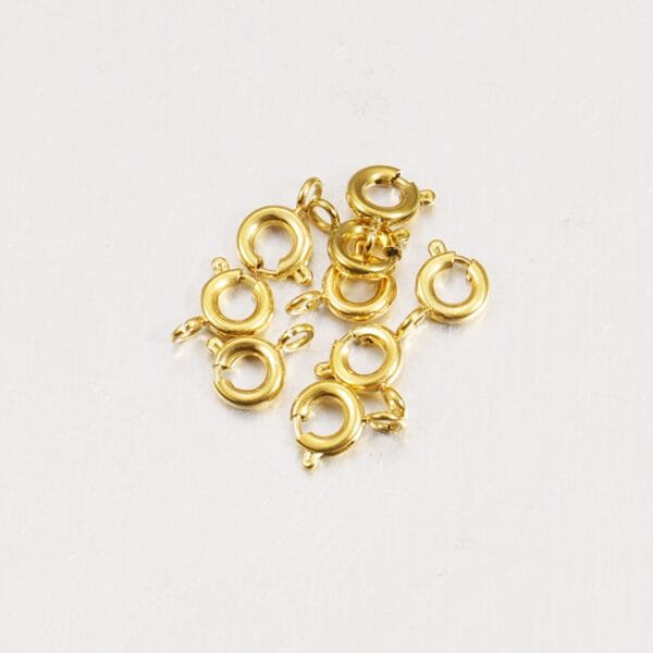 Hot Sales Jewelry Findings Stainless Steel PVD 18K Gold Plated Bracelet 5mm Spring Ring Clasps - صورة 2