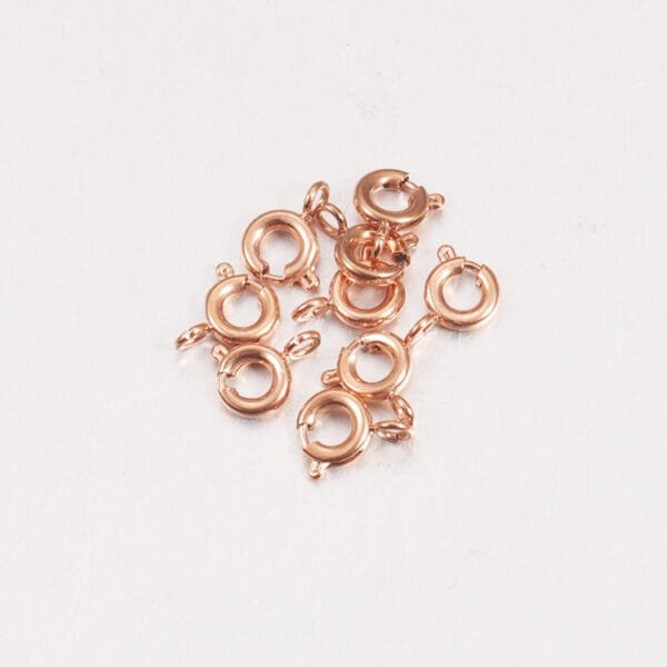 Hot Sales Jewelry Findings Stainless Steel PVD 18K Gold Plated Bracelet 5mm Spring Ring Clasps - صورة 5