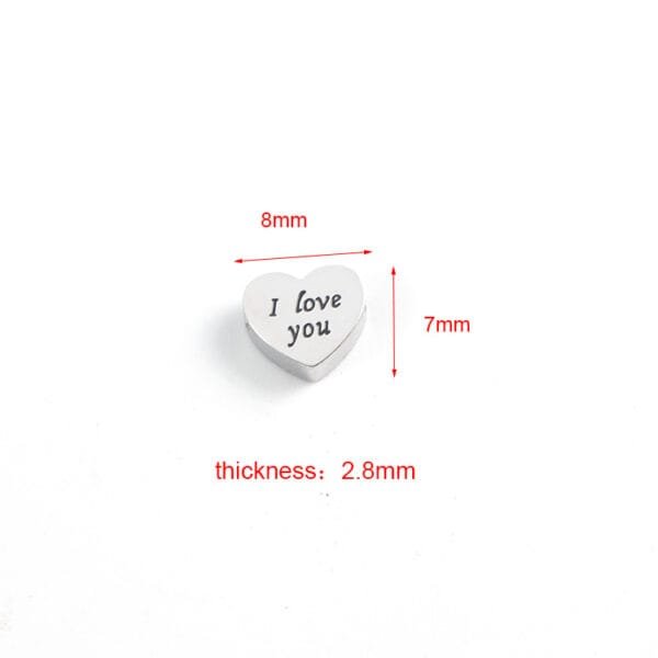 On Sale 18K Gold Plated Custom Pendant Stainless Steel I love You Heart Charms for Jewelry Making - صورة 2