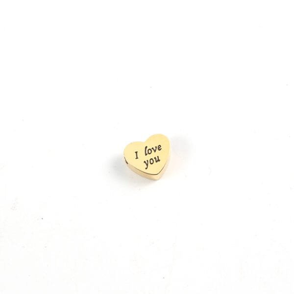 On Sale 18K Gold Plated Custom Pendant Stainless Steel I love You Heart Charms for Jewelry Making - صورة 5