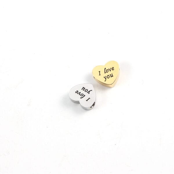 On Sale 18K Gold Plated Custom Pendant Stainless Steel I love You Heart Charms for Jewelry Making - صورة 6