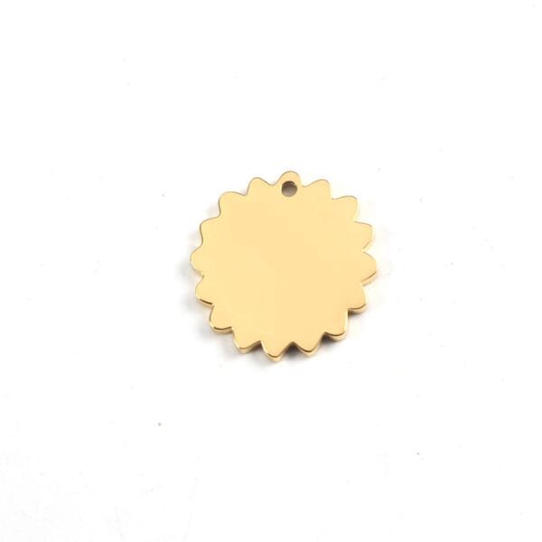 2022 Latest Models Jewelry 18K Gold Plated Stainless Steel Gear Flower Pendant Charms With Wholesale Price - صورة 3