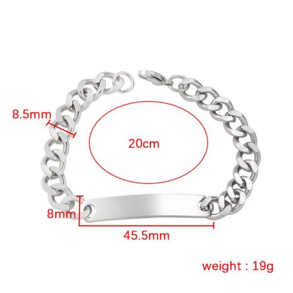 Customize Stainless Steel Women Men Couple Bracelets Stainless Steel Chain Jewelry Bracelet With Factory Low Price - صورة 2