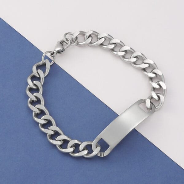 Customize Stainless Steel Women Men Couple Bracelets Stainless Steel Chain Jewelry Bracelet With Factory Low Price - صورة 4