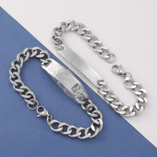 Customize Stainless Steel Women Men Couple Bracelets Stainless Steel Chain Jewelry Bracelet With Factory Low Price - صورة 6