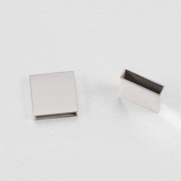 Mirror Polished Stainless Steel Slide Bracelet Blank Stamp Square Hollow Charms