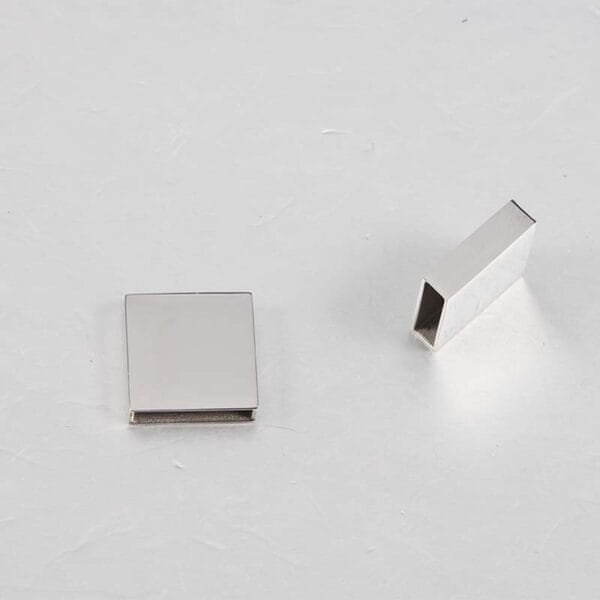 Mirror Polished Stainless Steel Slide Bracelet Blank Stamp Square Hollow Charms - صورة 4
