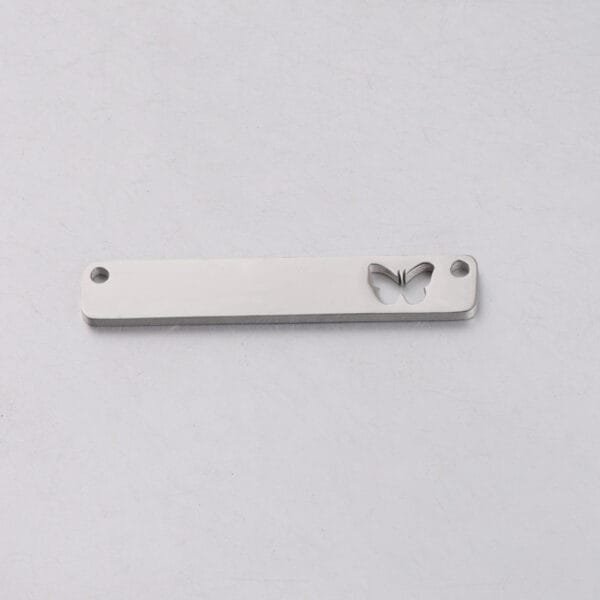 Mirror Polished Stainless Steel Customs Engrave Double Hole Hollow Butterfly Charm Pendant DIY Jewelry Making - صورة 5