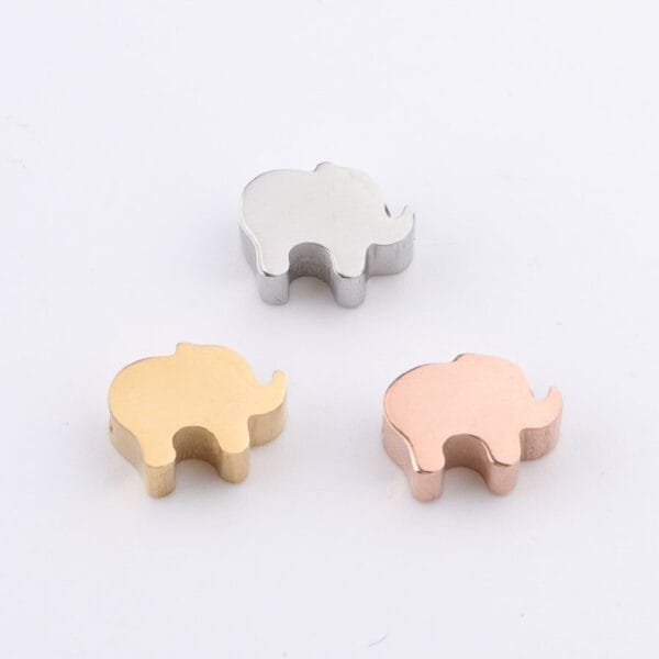Mirror Polished Stainless Steel Wholesales Animal Elephant Pendant Charms With Hole - Image 2