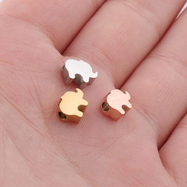 Mirror Polished Stainless Steel Wholesales Animal Elephant Pendant Charms With Hole - Image 4