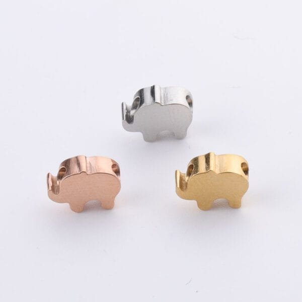 Mirror Polished Stainless Steel Wholesales Animal Elephant Pendant Charms With Hole - Image 5