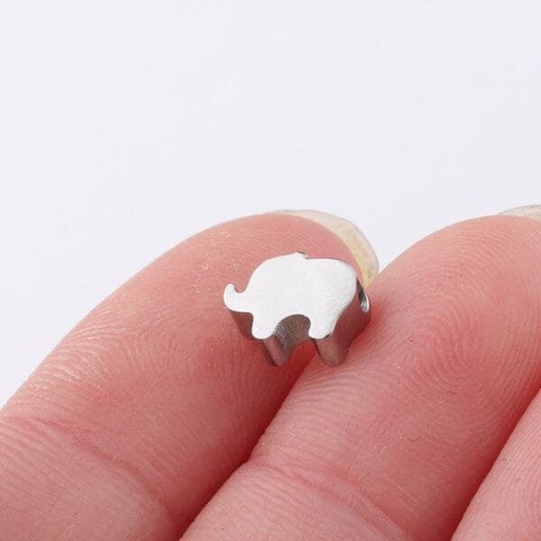 Mirror Polished Stainless Steel Wholesales Animal Elephant Pendant Charms With Hole - Image 6
