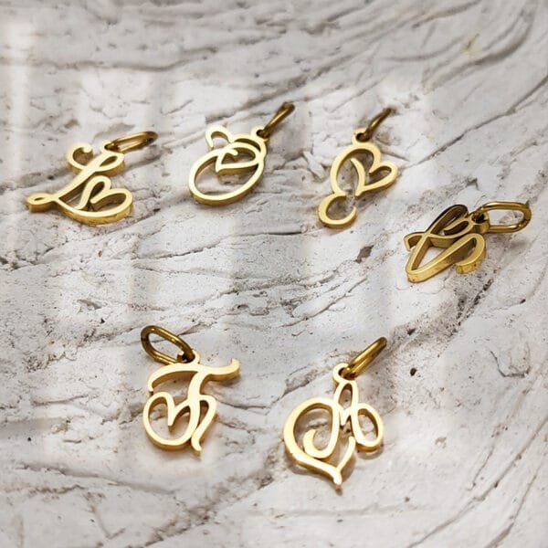 DIY Jewelry Stainless Steel 9mm Heart Alphabet Letters Initial Pendant Charms for Necklace - Image 6