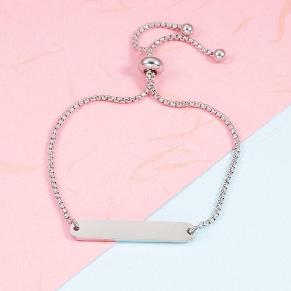 OEM Stainless Steel Bolo Chain Women Customized New Fashion Jewelry Bar Bracelet for Girls - صورة 3